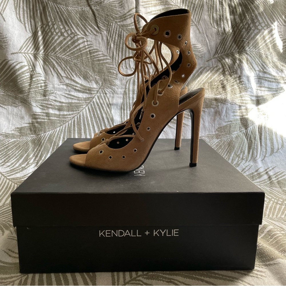 Kendall + Kylie Deanna Lace-Up Suede Heels - Picture 2 of 8